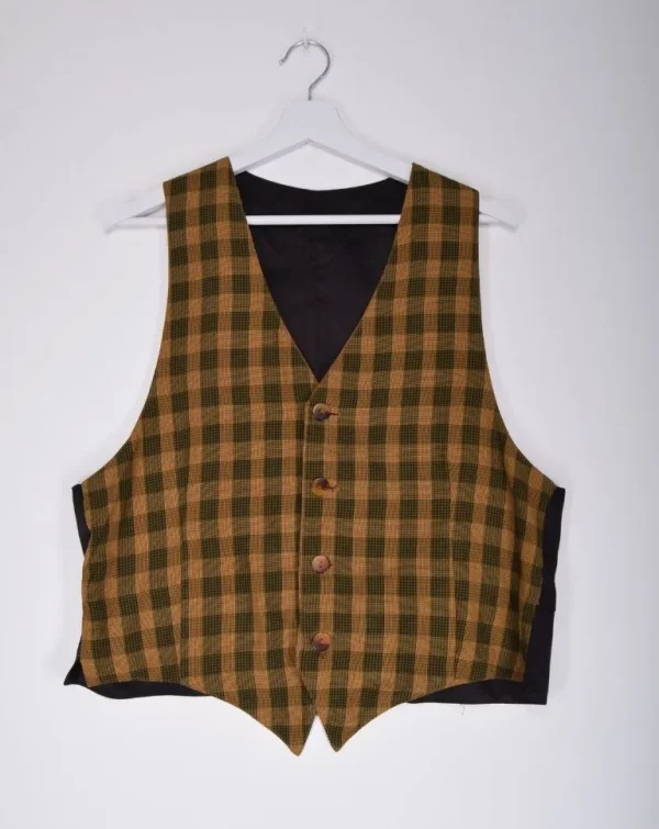 Front view of Plaid Waistcoat - Elegant vintage fashion for rent from Circular Costume Ireland