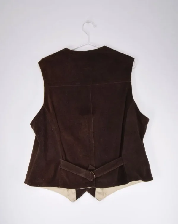 Back view of Vintage Brown Waistcoat - Elegant vintage clothing from Circular Costume Ireland