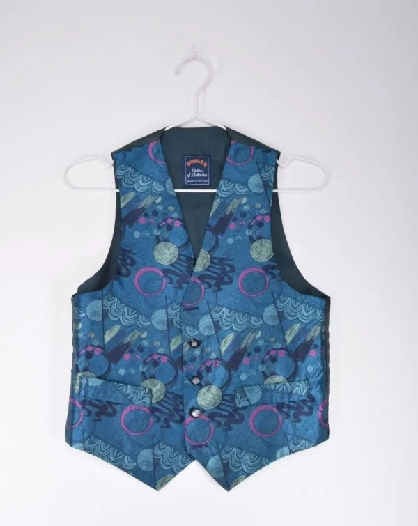 Front view of Blue Waistcoat - Classic vintage fashion from Circular Costume Ireland