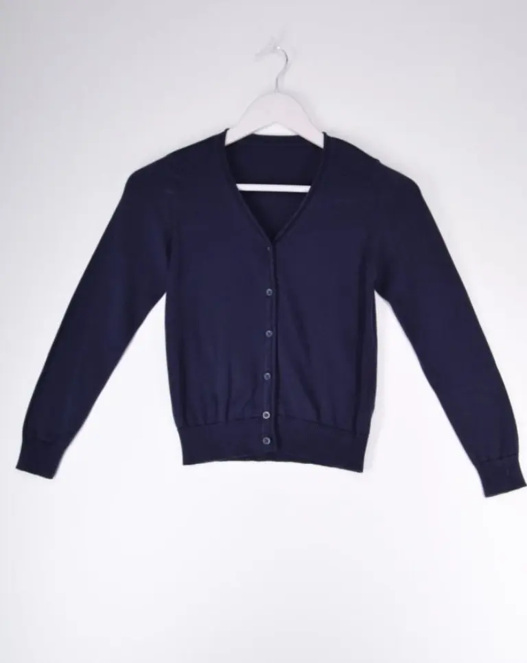 Front view of School Uniform Cardigan - Classic vintage fashion for rent from Circular Costume Ireland