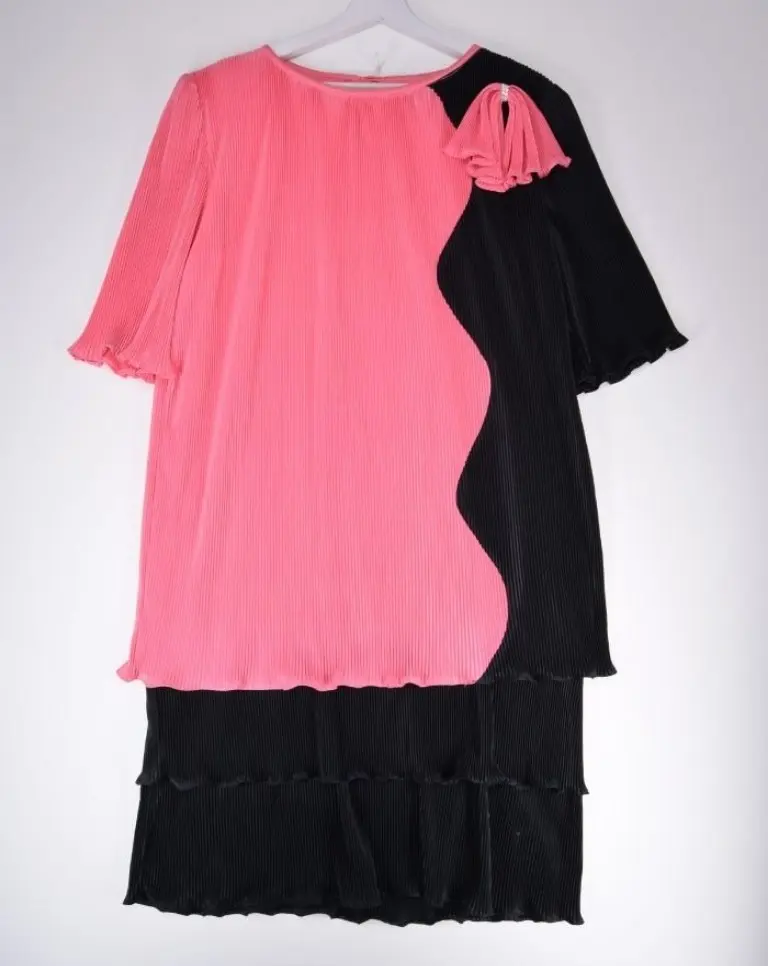 Vintage 80's Pleated Dress - Front View